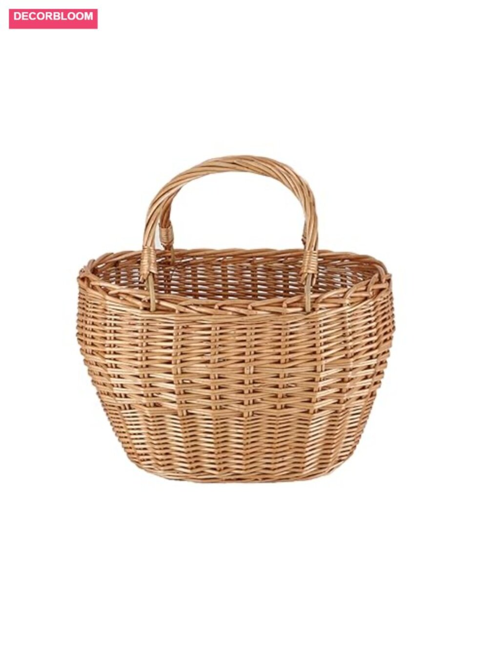 Handwoven Wicker Picnic Basket with Handles Rustic Storage